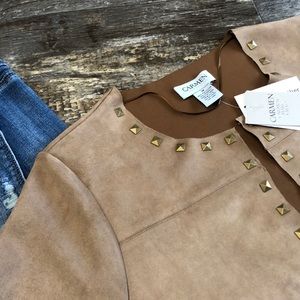 Faux Suede Blazer by Carmen